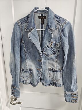 Urban Behavior Faded Light Blue Denim Blazer Jacket